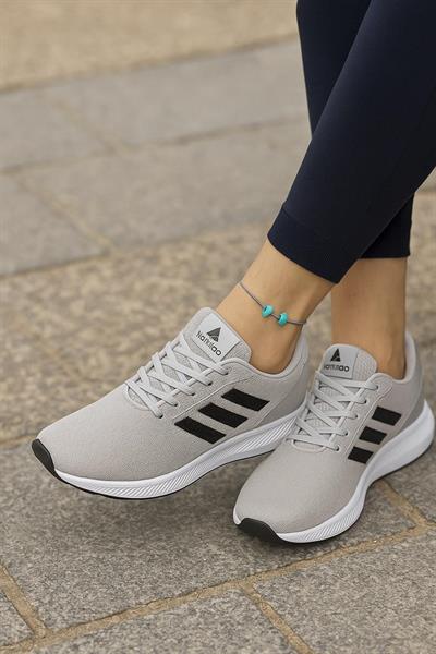 Unisex Fuspetli Poli Taban Spor Ayakkabı-Buz-Siyah