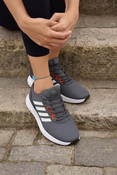 Unisex Fuspetli Poli Taban Spor Ayakkabı-Füme-Beyaz