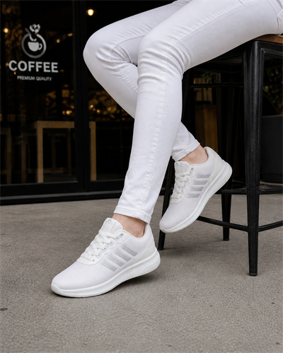 Unisex Fuspetli Spor Ayakkabı-Beyaz