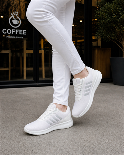 Unisex Fuspetli Spor Ayakkabı-Beyaz