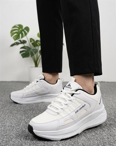 Unisex Fuspetli Spor Ayakkabı - Beyaz Siyah