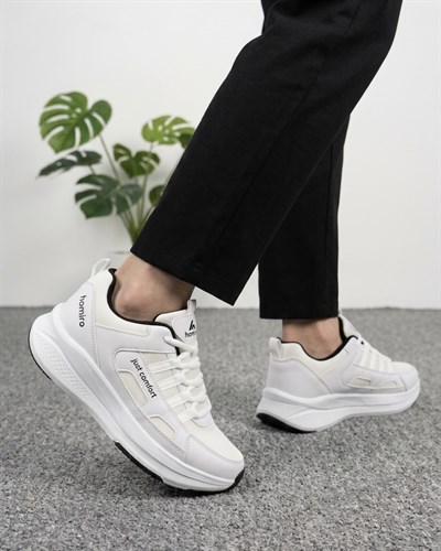 Unisex Fuspetli Spor Ayakkabı - Beyaz Siyah