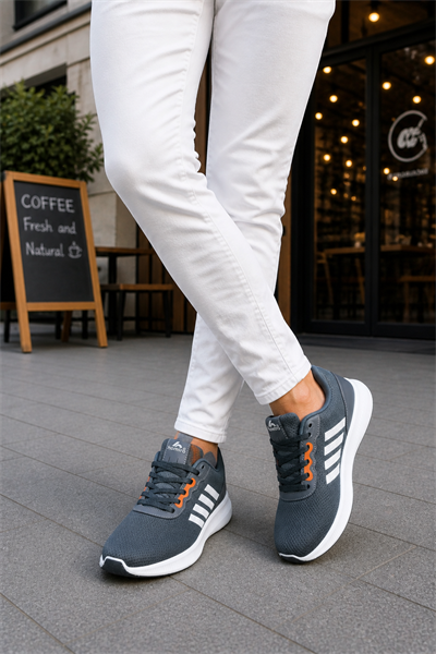 Unisex Fuspetli Spor Ayakkabı-Füme Beyaz