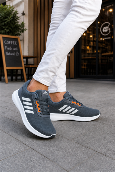 Unisex Fuspetli Spor Ayakkabı-Füme Beyaz