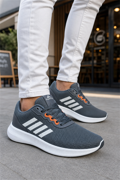 Unisex Fuspetli Spor Ayakkabı-Füme Beyaz