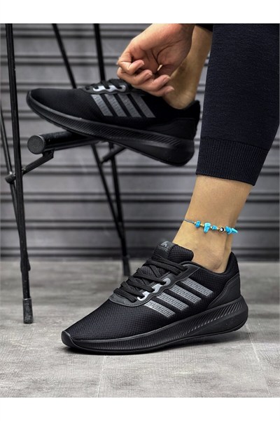 Unisex Fuspetli Spor Ayakkabı-Siyah-Beyaz