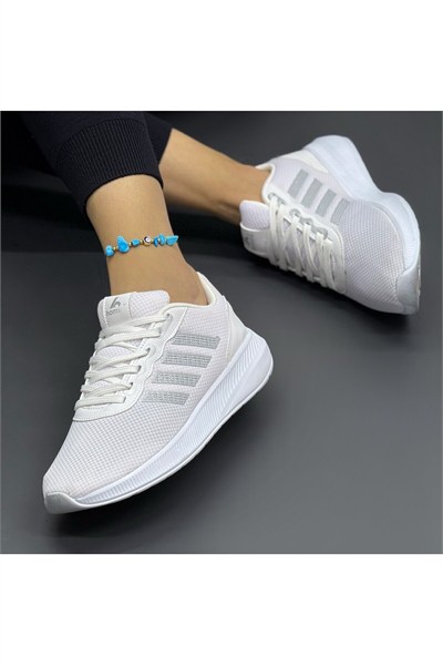 Unisex Fuspetli Spor Ayakkabı-Siyah-Beyaz