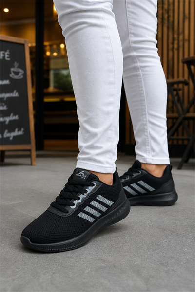 Unisex Fuspetli Spor Ayakkabı-Siyah-Füme