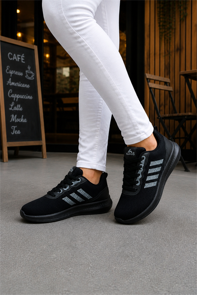 Unisex Fuspetli Spor Ayakkabı-Siyah-Füme