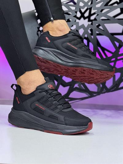 Unisex Fuspetli Su Geçirmez Spor Ayakkabı - Siyah Kırmızı