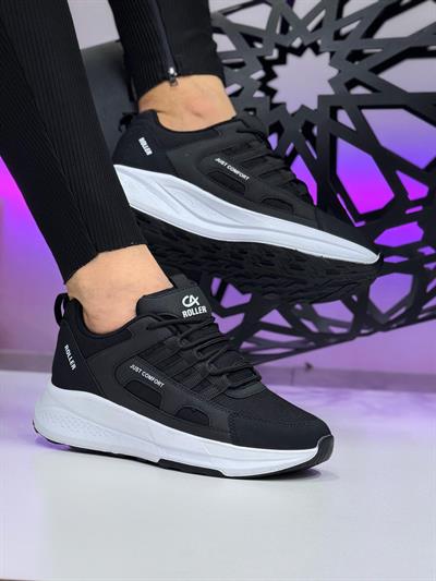 Unisex Fuspetli Su Geçirmez Spor Ayakkabı - Siyah Beyaz