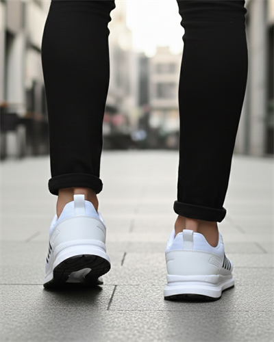 Unisex Micro Taban Fuspetli Spor Ayakkabı-Beyaz-Siyah