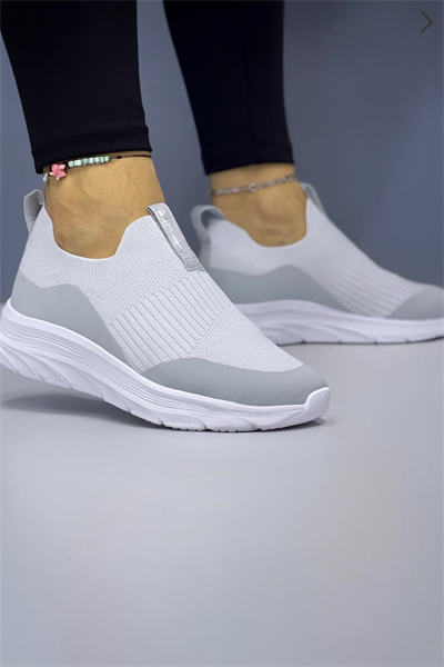 Unisex Ortopedik Bağcıksız Triko Spor Ayakkabı-Buz