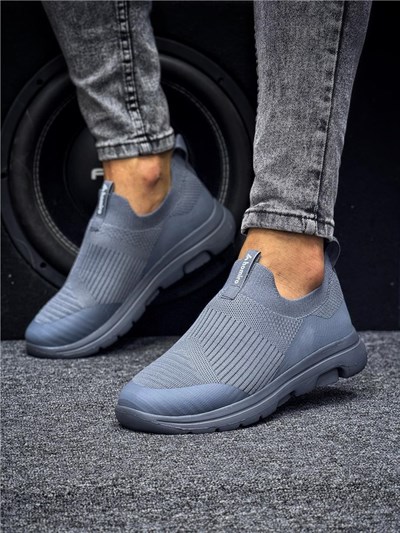 Unisex Ortopedik Bağcıksız Triko Spor Ayakkabı-Füme
