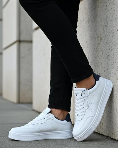 Unisex Ortopedik Faylon Sararmaz Taban Spor Ayakkabı - Beyaz Laci