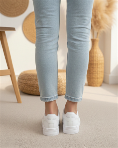 Unisex Ortopedik Rahat Spor Ayakkabı - Beyaz 