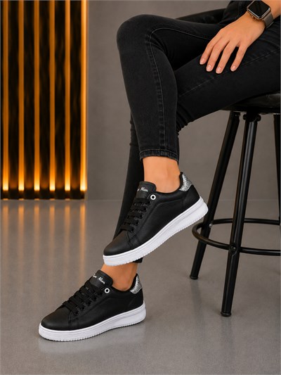 Unisex Ortopedik Rahat Spor Ayakkabı - Siyah Beyaz Taşlı