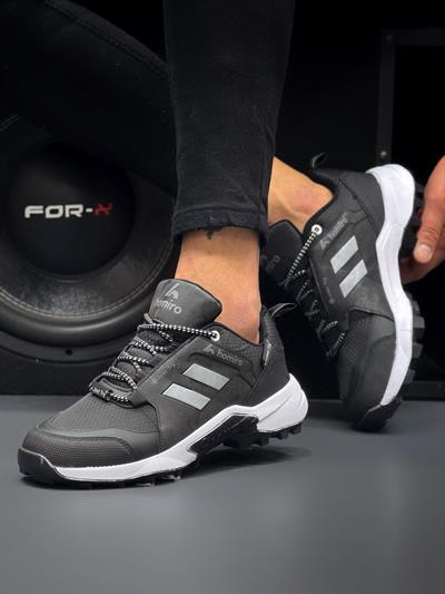 Unisex Su Geçirmez Poli Taban Spor Ayakkabı-Siyah-Beyaz