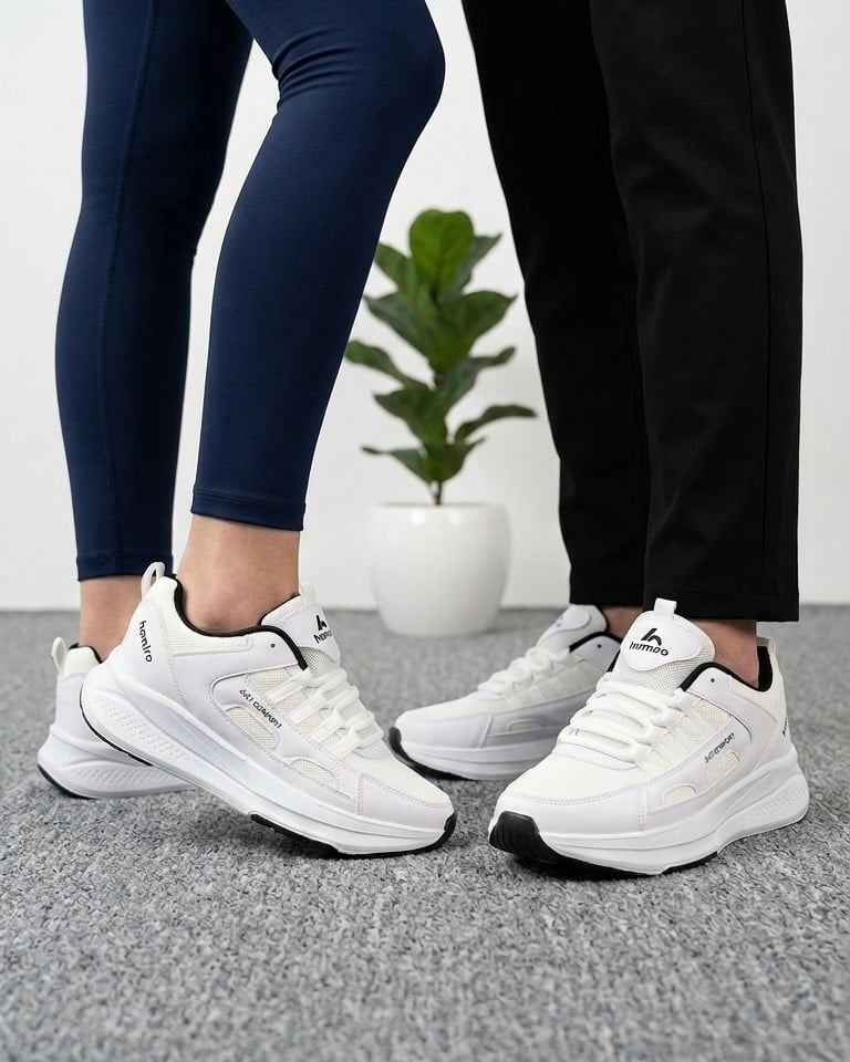 Homiro.com.tr'de beyaz siyah unisex fuspetli spor ayakkabıları bulabilirsin. Kaliteli ve şık tasarımlarıyla rahatlık ve tarzı bir arada sunuyor. Hemen ziyaret et, en uygun fiyatlarla satın al.