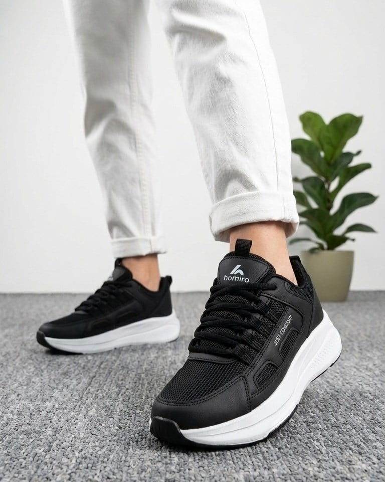 Homiro.com.tr'de Unisex Fuspetli Spor Ayakkabı - Siyah Beyaz modelini keşfedin! Tarzınızı yansıtan, rahat ve şık spor ayakkabılar için hemen tıklayın.