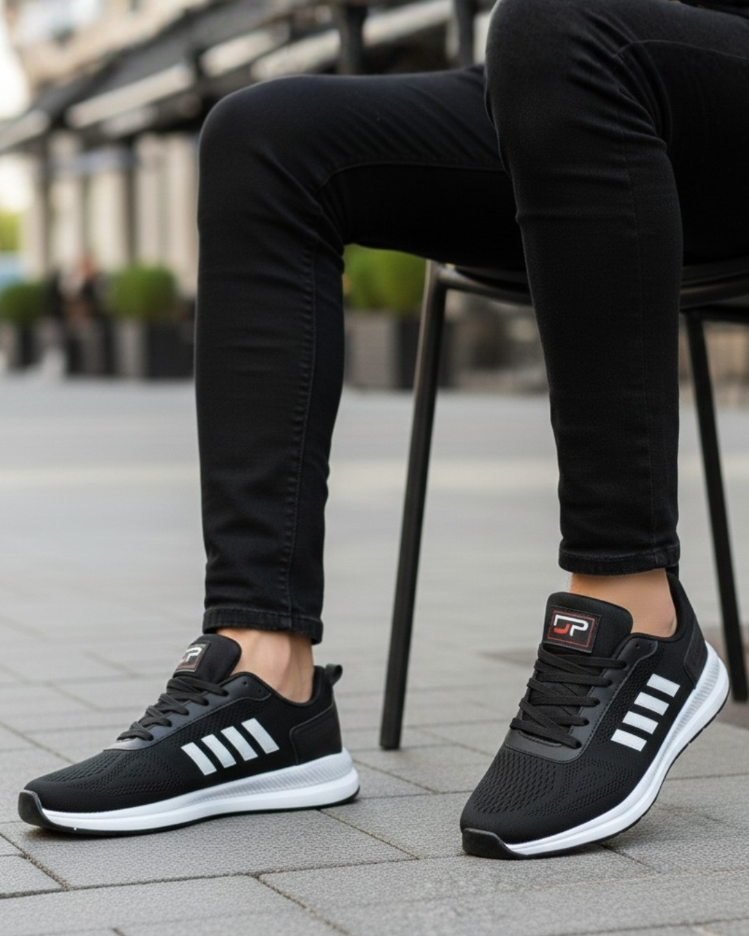 Unisex Micro Taban Fuspetli Spor Ayakkabı-Siyah-Beyaz