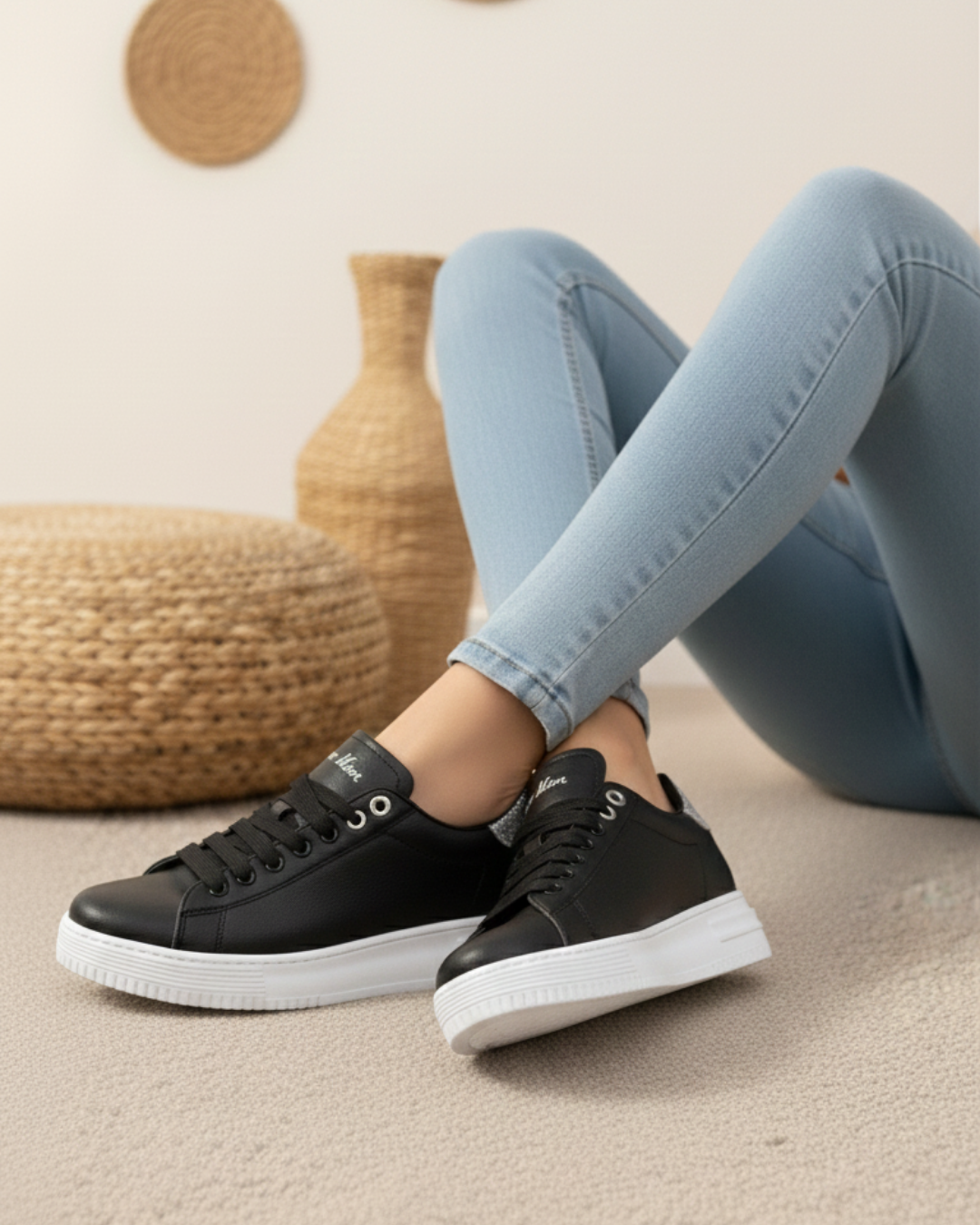 Homiro.com.tr, unisex siyah beyaz taşlı ortopedik spor ayakkabılarıyla rahatlığı ve şıklığı bir arada sunuyor. Hemen şimdi spor ayakkabı koleksiyonumuza göz atın!