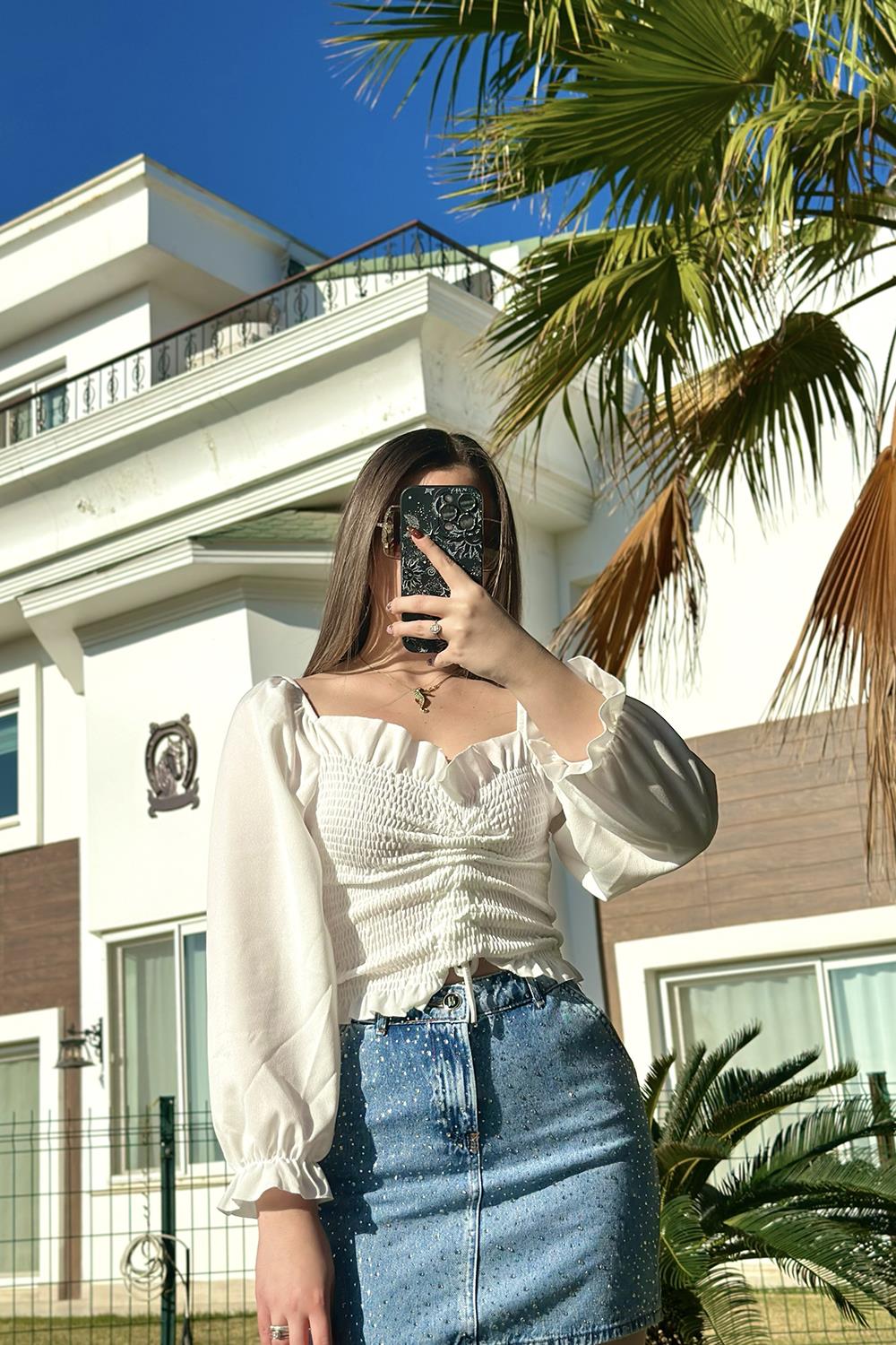 Whisper Önü Büzgülü Gipeli Bluz