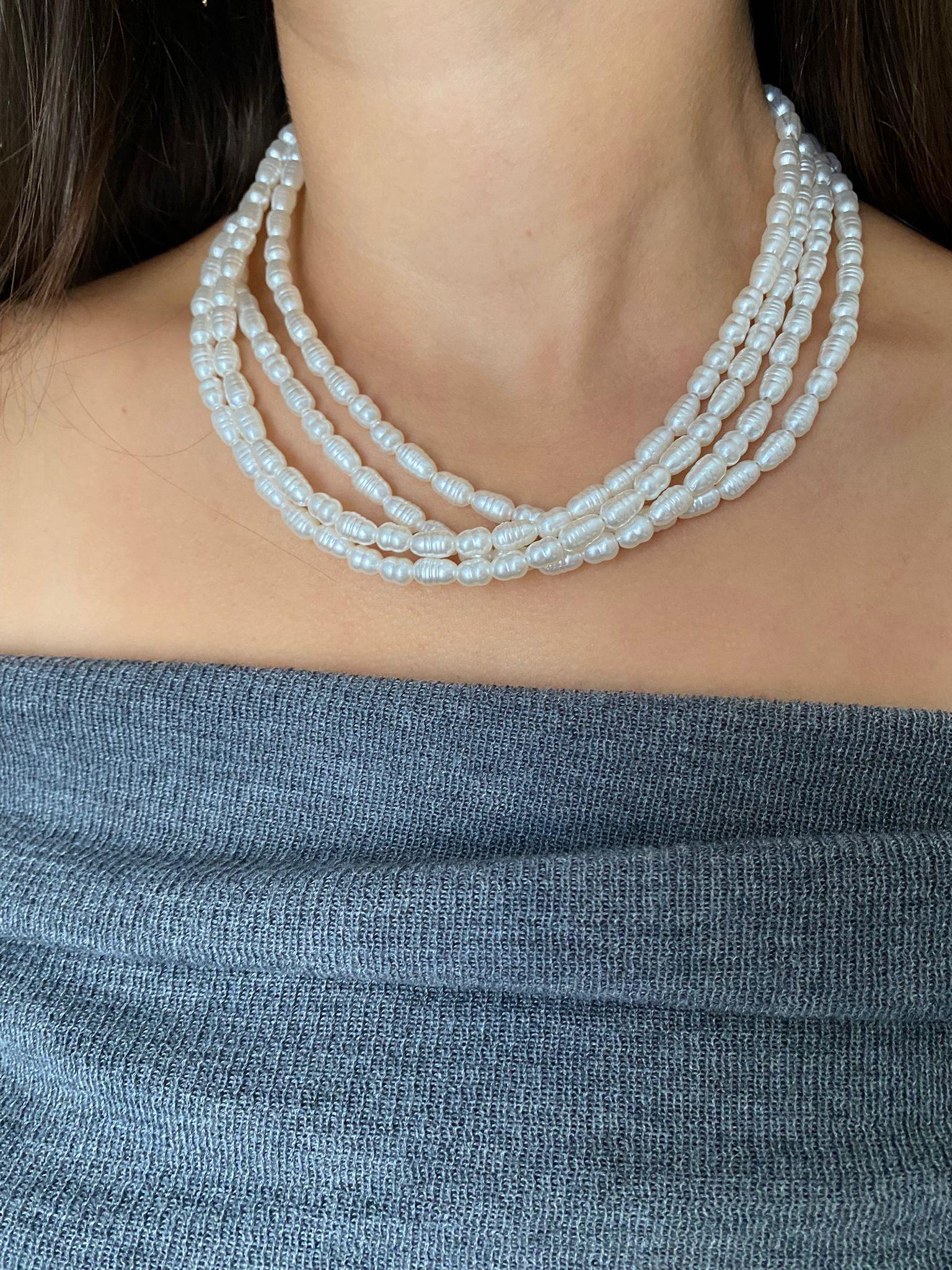 4 Sıra Barok İnci Tasarım Kolye