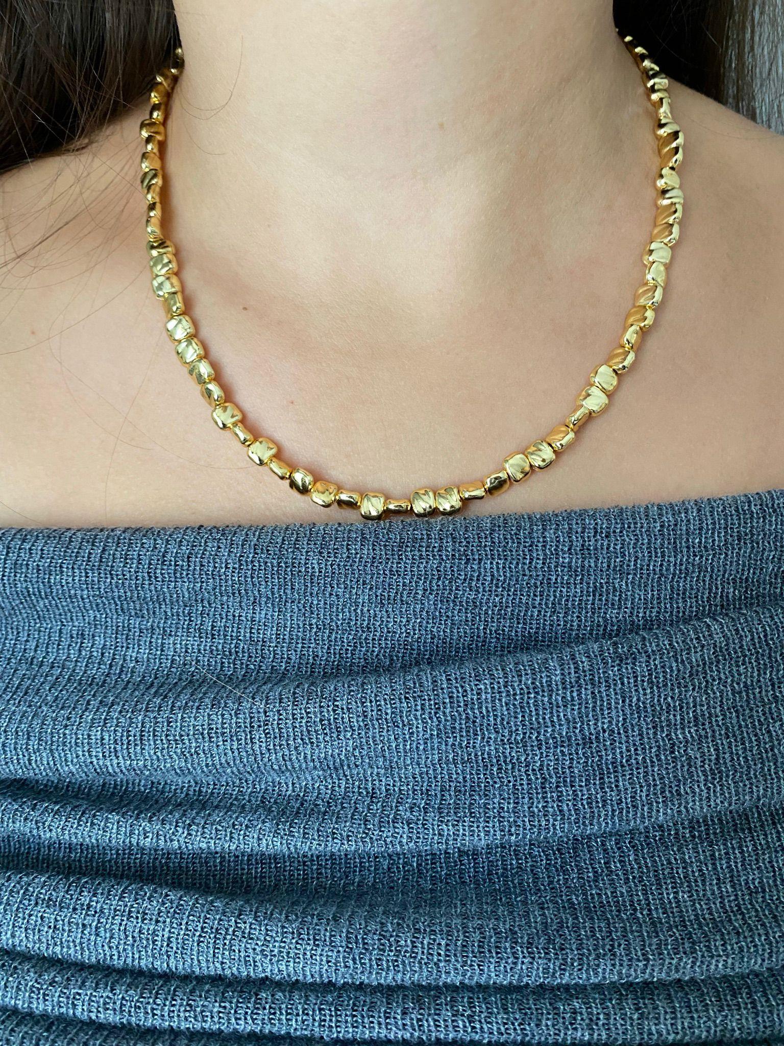 Altın Kaplama Gold Kare Ezme Kolye