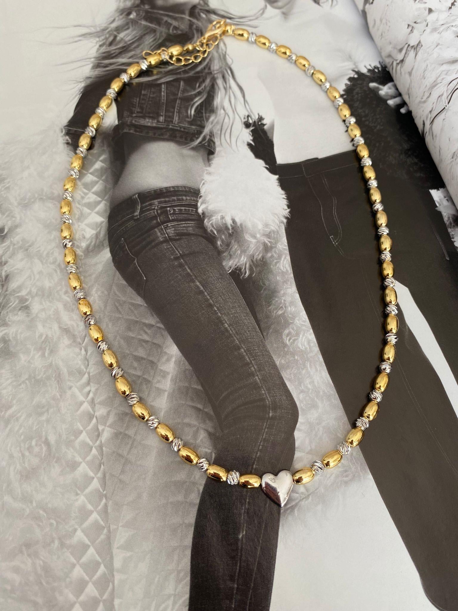 Altın Kaplama Kalp Detay Mix Kolye