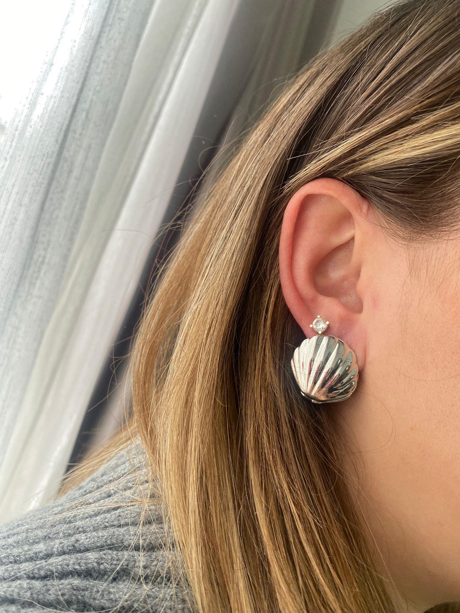 Çelik Tasarım Midye Küpe