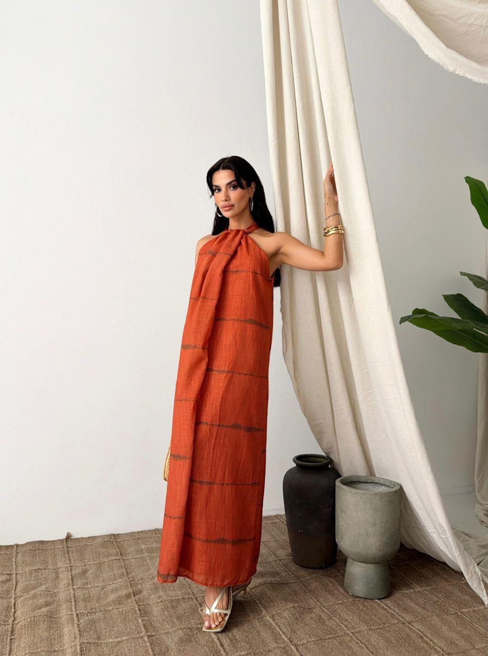 Halter Yaka Maxi Elbise