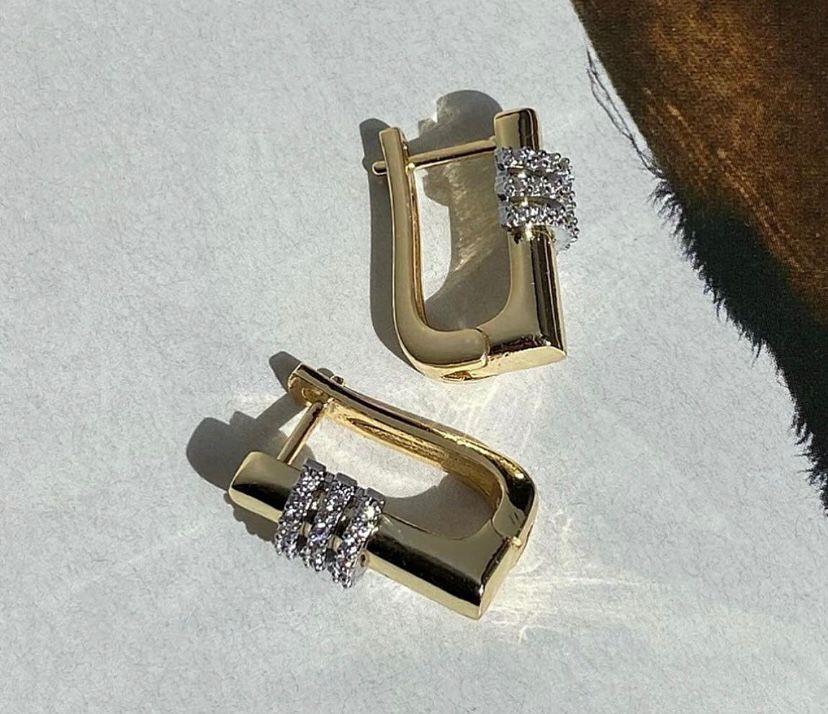 Le Sanat Tasarım Taşlı Gold Küpe