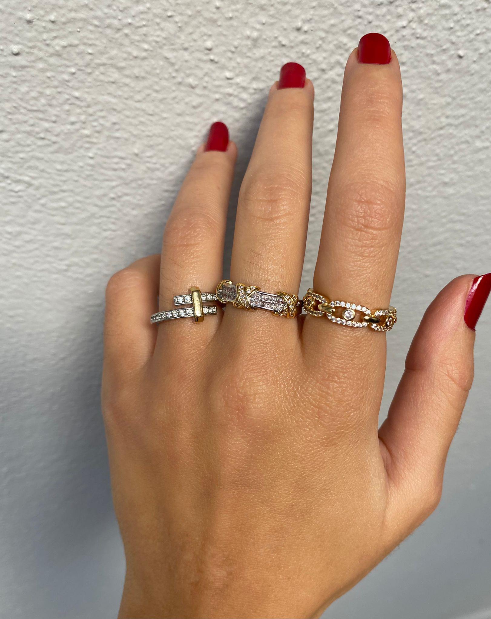 Marka Model Messi Gold Taşlı Ayarlanabilir Yüzük