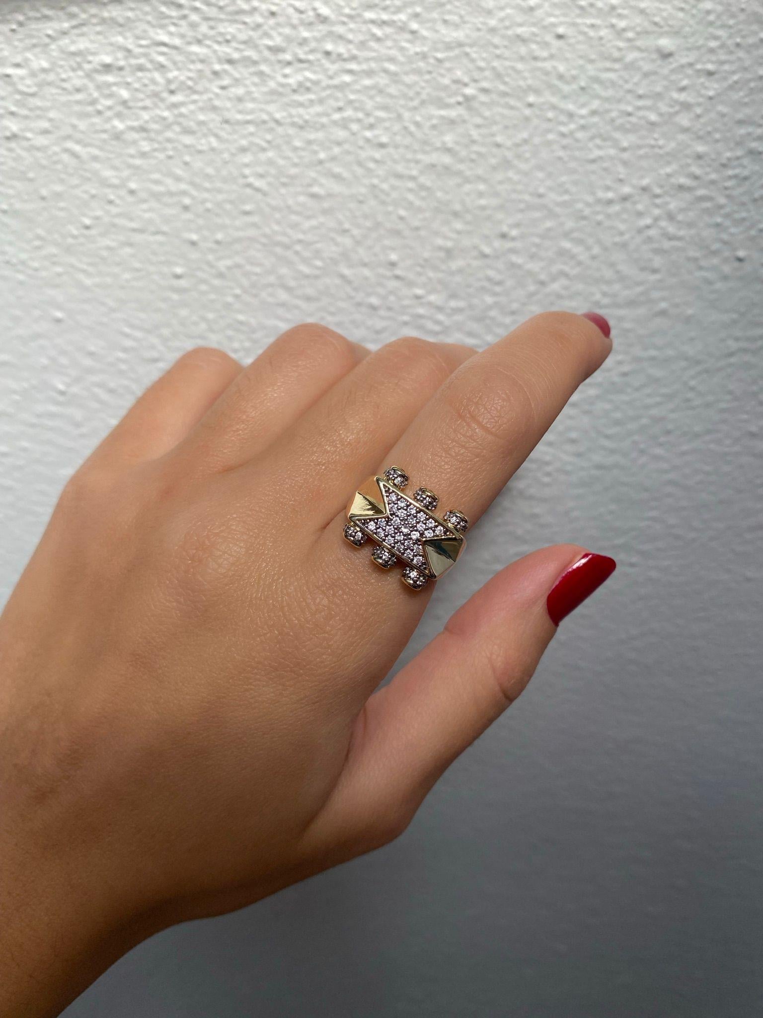 Marka Model Renkli Taş Detay Ayarlanabilir Queen Yüzük