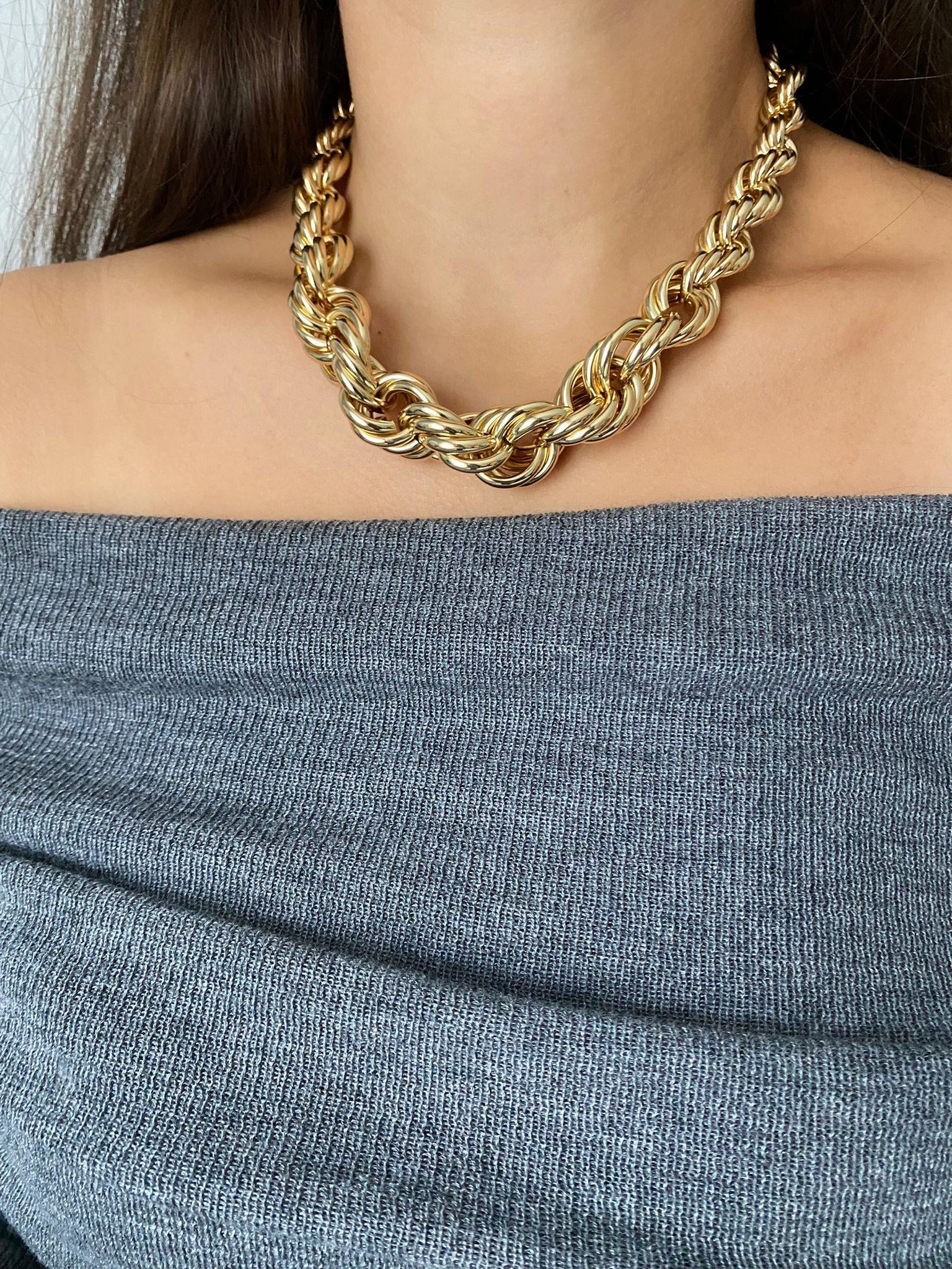 Özel Seri Kalın Burgu Tasarım Gold Kolye