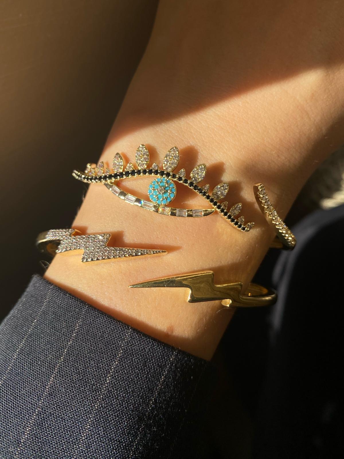 Premium Seri Taşlı Göz Detay Tasarım Kelepçe