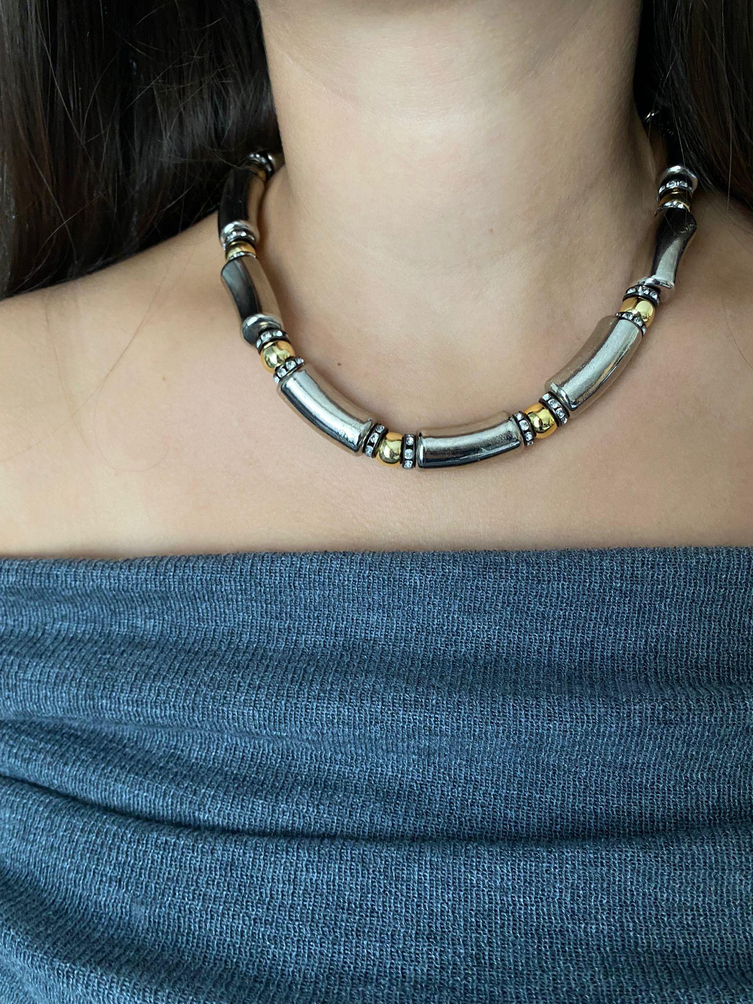 Tasarım Gümüş Boru Kolye