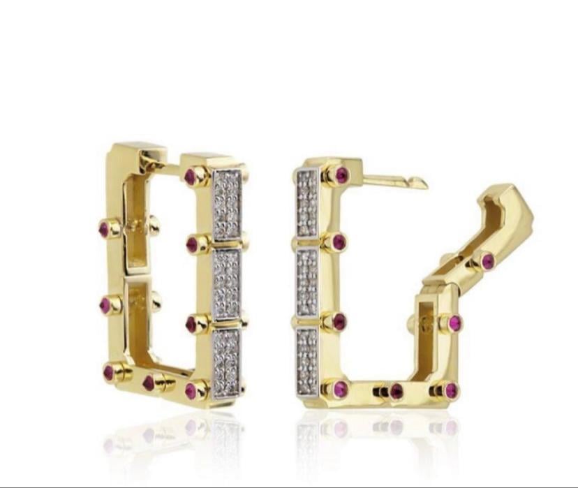 Tasarım Serenay Renkli Taşlı Marka Model Carla Küpe