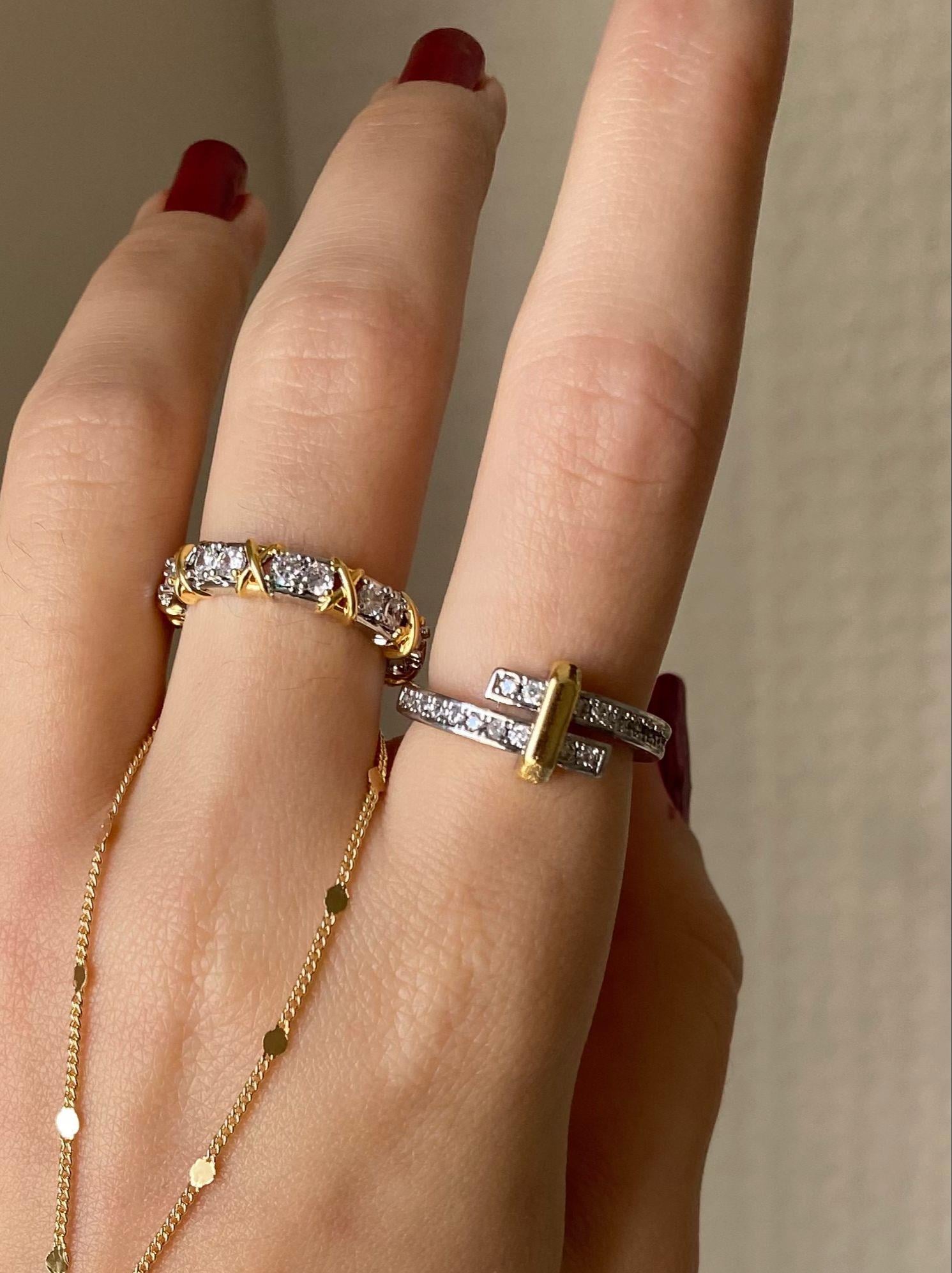 Tiff Co Taşlı Ayarlanabilir Yüzük