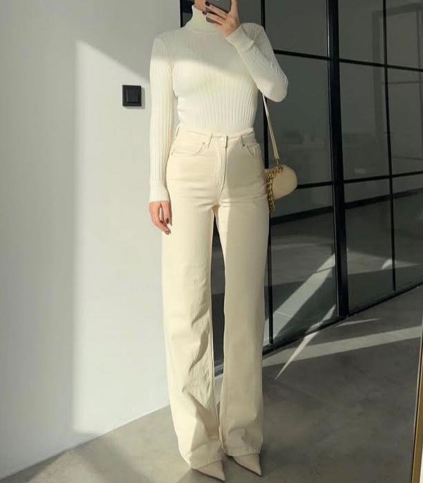 ZR BejYüksek Bel Straight Jean