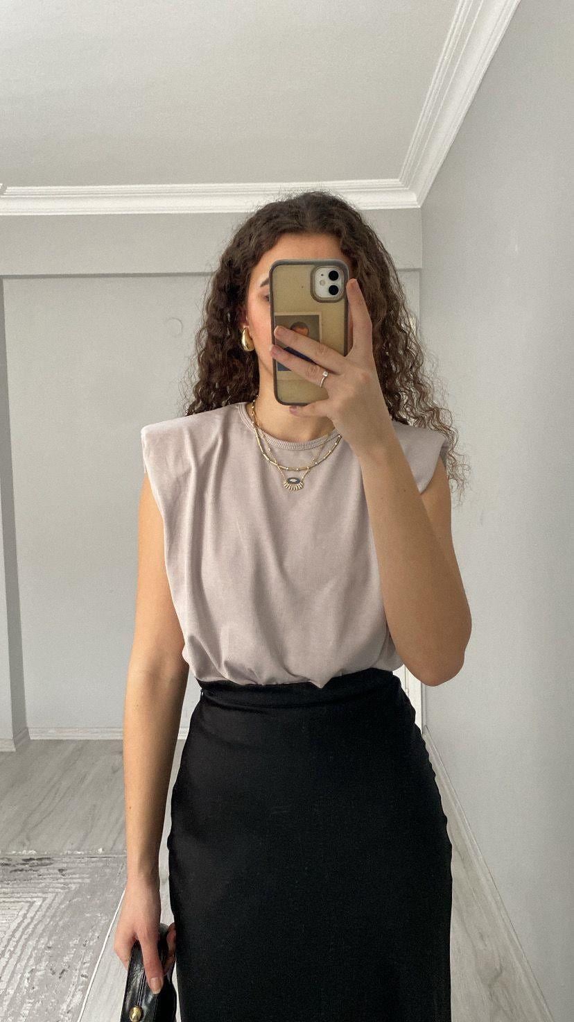 ZR Premium Kalite Vatkalı Bodysuit Bej