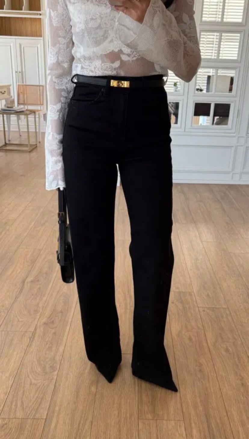 ZR Siyah Yüksek Bel Straight Jean