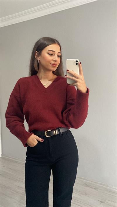 DLVN V Yaka Yumoş Kazak Bordo