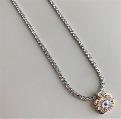 Tasarım Su Yolu Baget Taşlı Göz Kolye