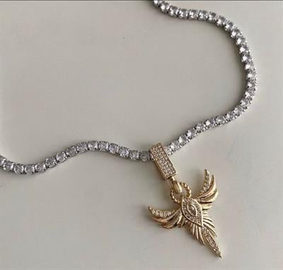 Tasarım Su Yolu Zincir Anka Kuşu Kolye 