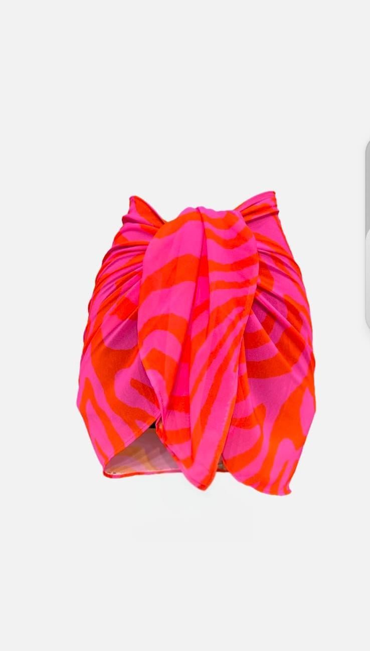 Balos Belden Bağlamalı Desenli Şifon Pareo