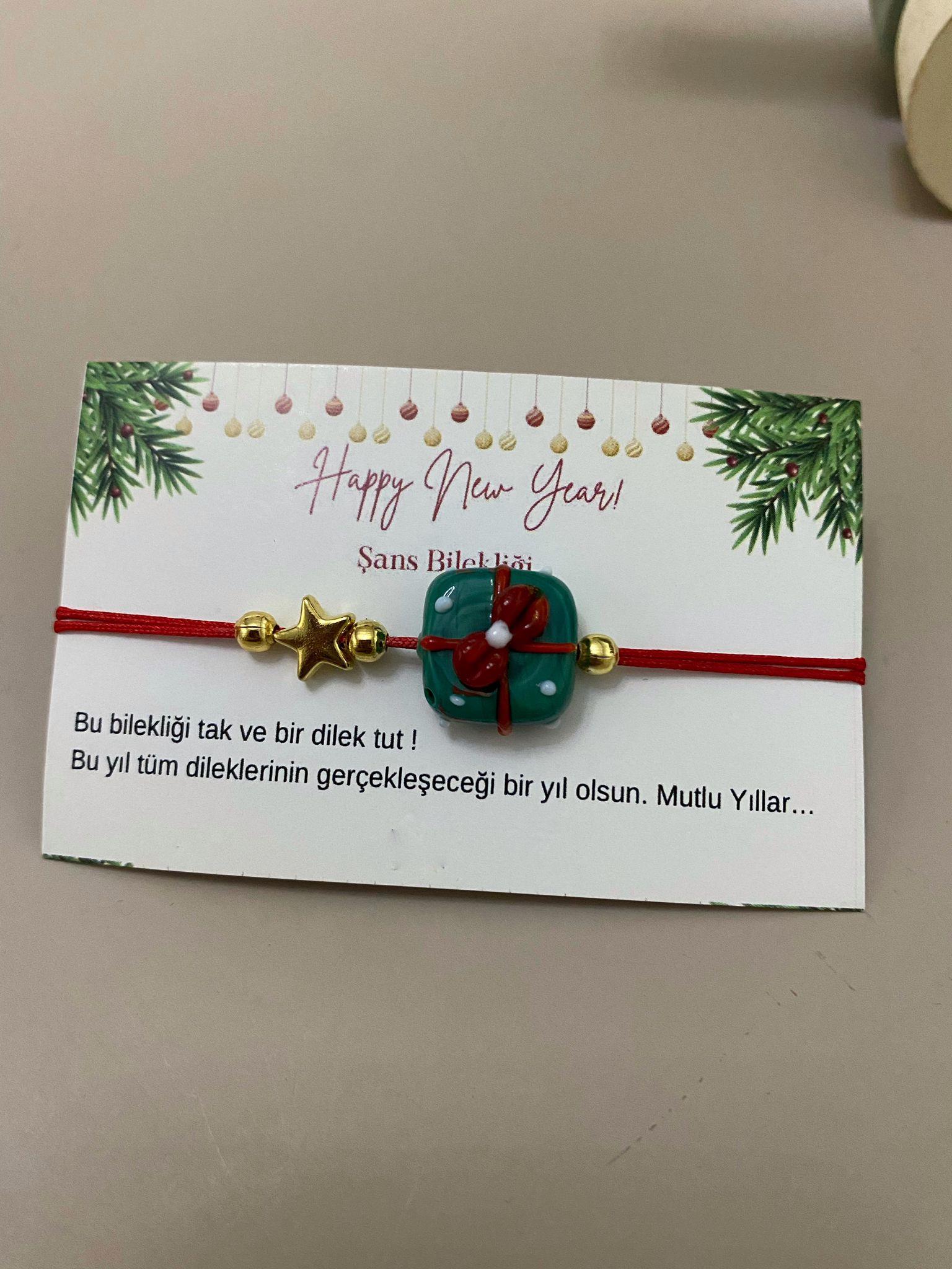 Cam Boncuk Yeşil Hediye Paketi Murano Bileklik