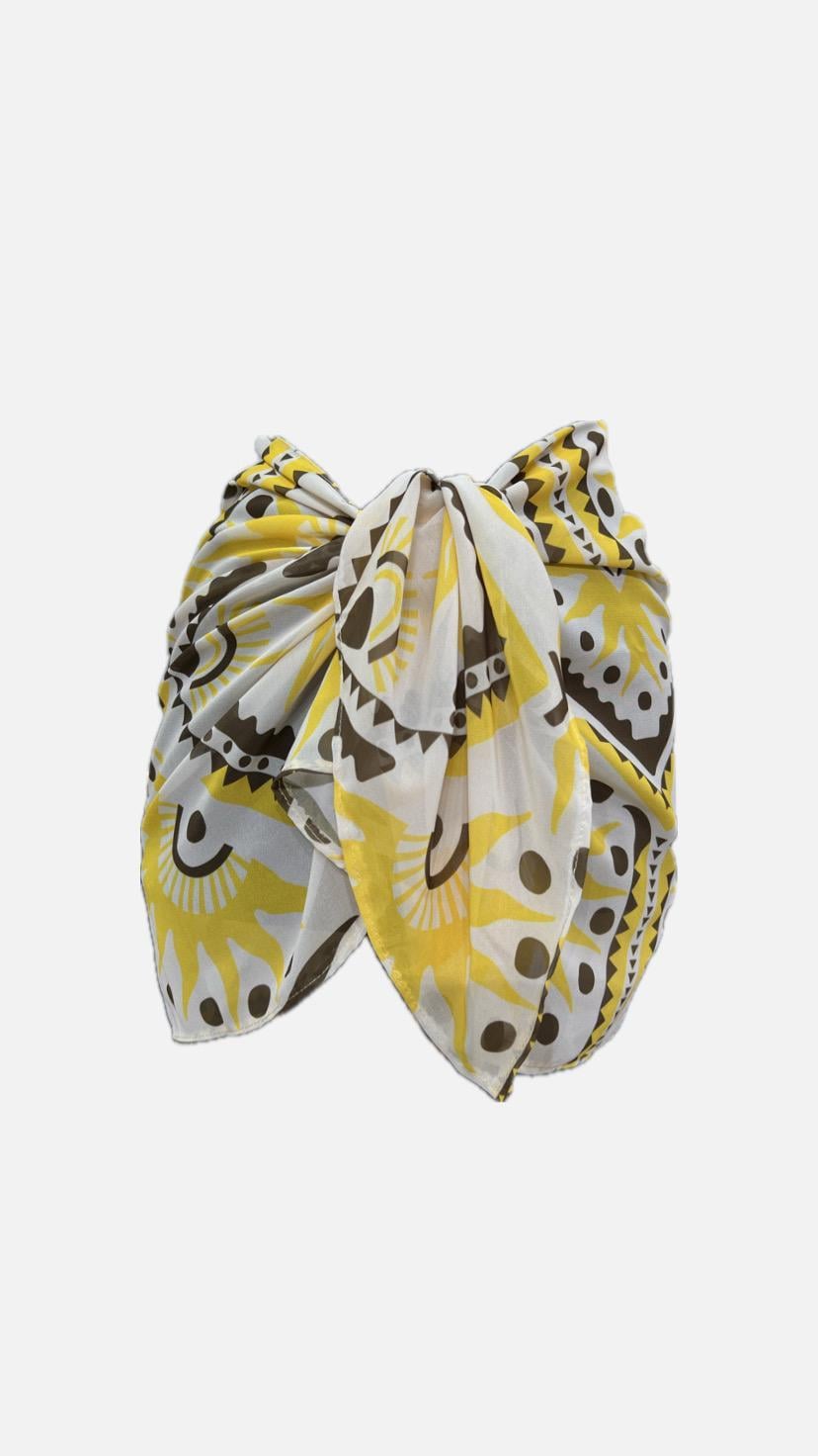 Caneris Belden Bağlamalı Desenli Şifon Pareo