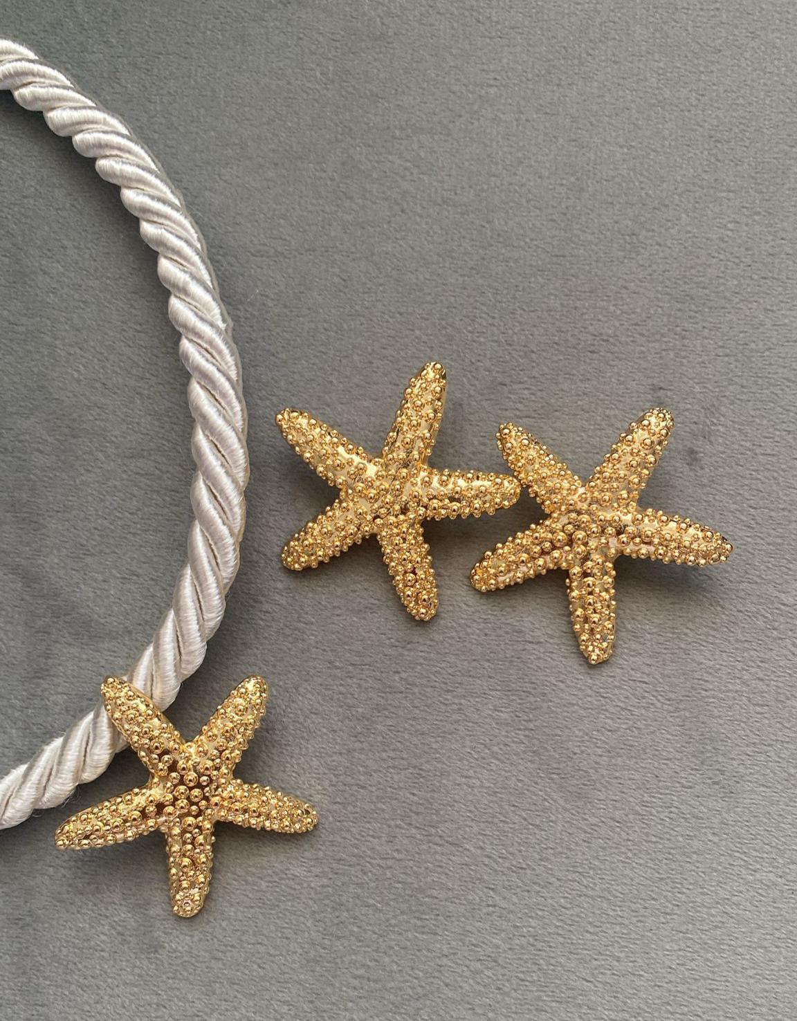 Gold Dokulu Deniz Yıldızı Küpe